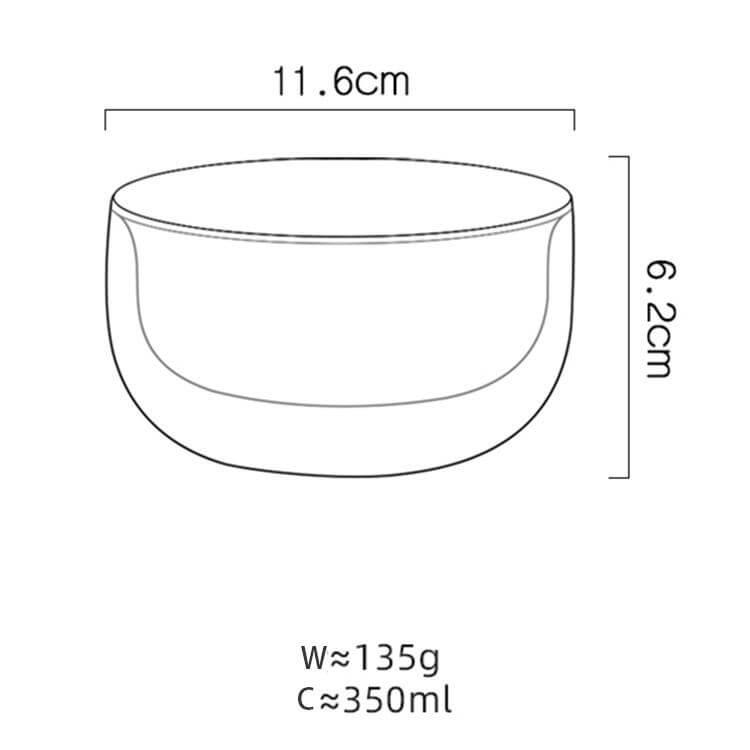 Glass bowl dessert bowl transparent heat insulation