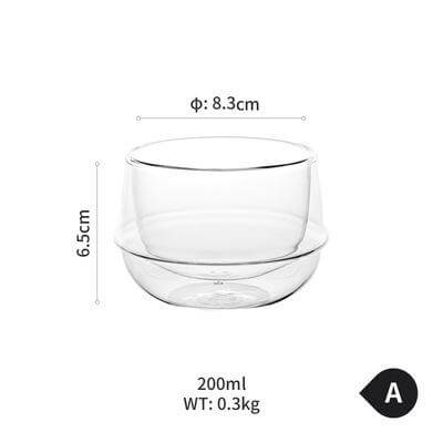 Curved Double Wall Espresso Coffee Cups with Glass Lid Classic Style Classic Mugs Cafe Beverages Parties Gifts Customizable Logo
