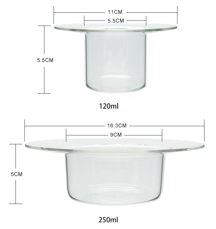 mini bowl container glass yogurt cup for ice cream pudding