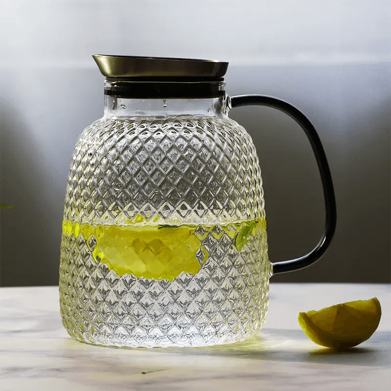 Fancy Half Gallon Airtight Glass Jug With Spout Lid