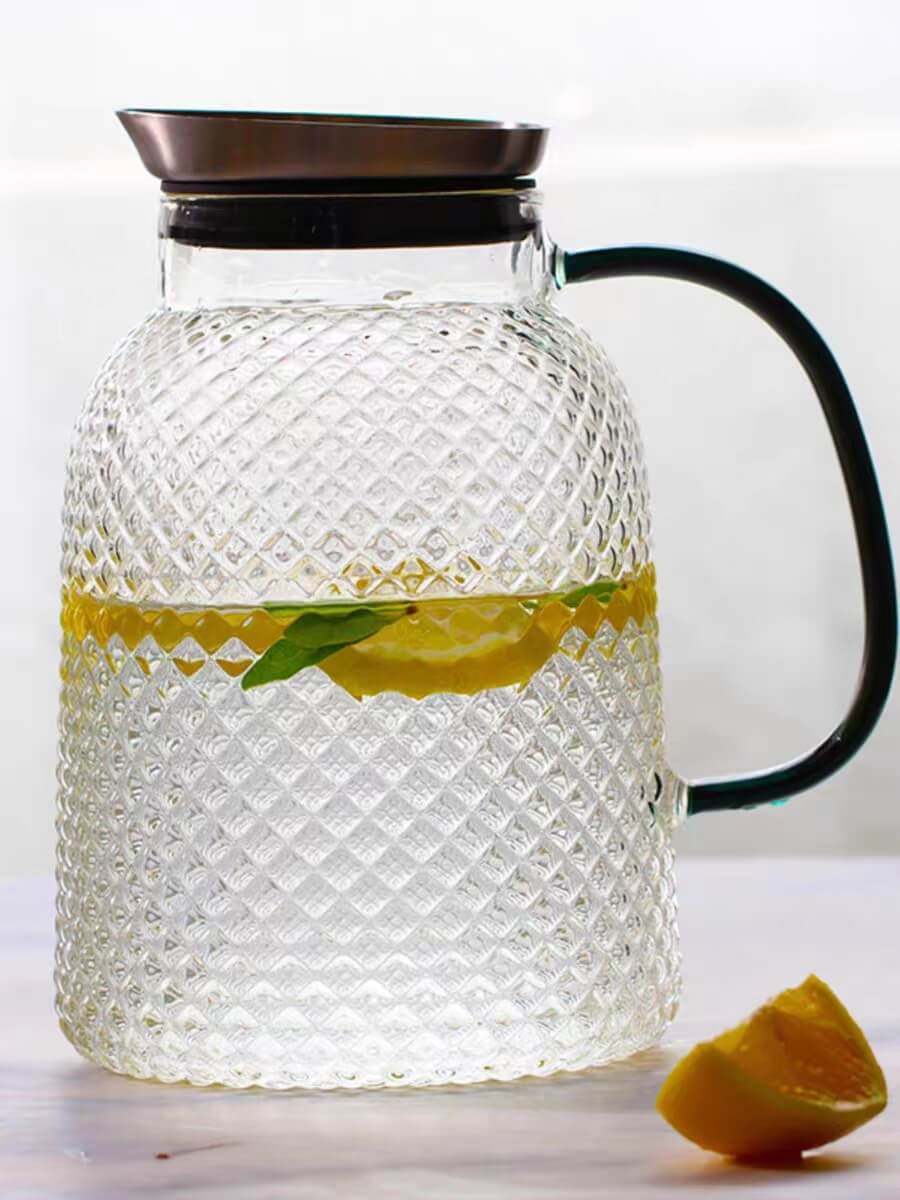 Fancy Half Gallon Airtight Glass Jug With Spout Lid
