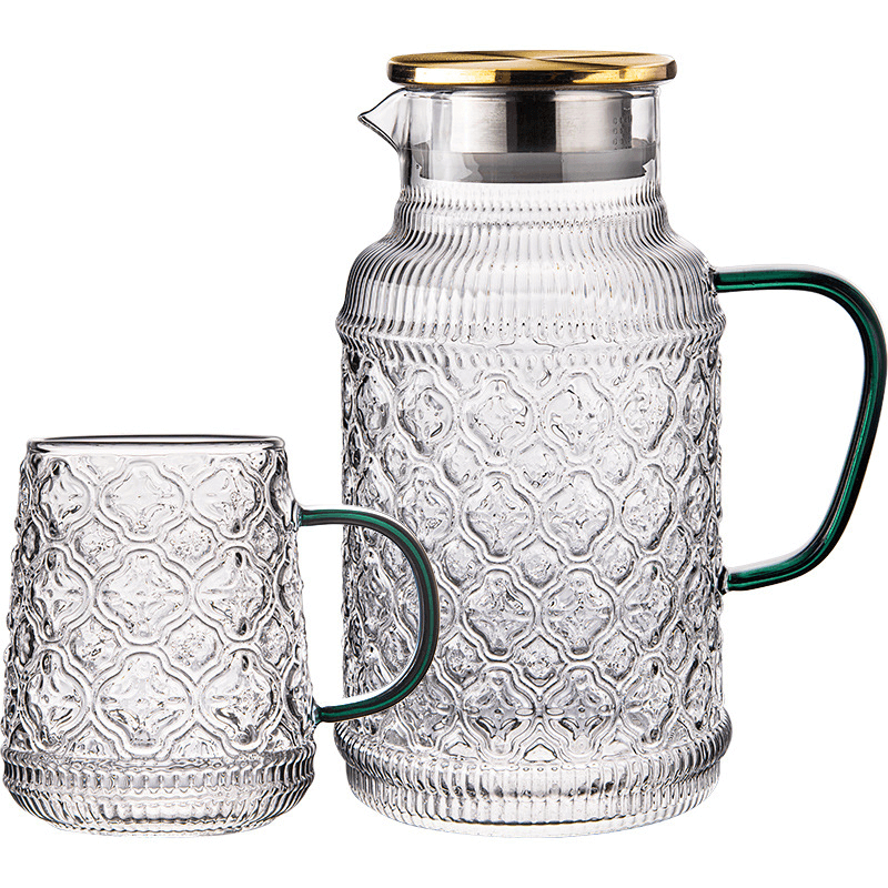 Personalized Glass Water Pitcher With Stainless Steel Filter Lid