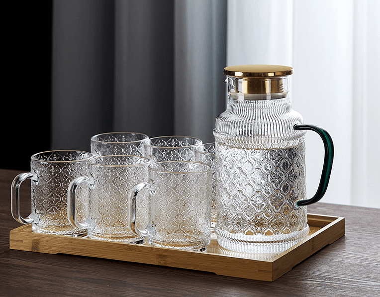 Personalized Glass Water Pitcher With Stainless Steel Filter Lid