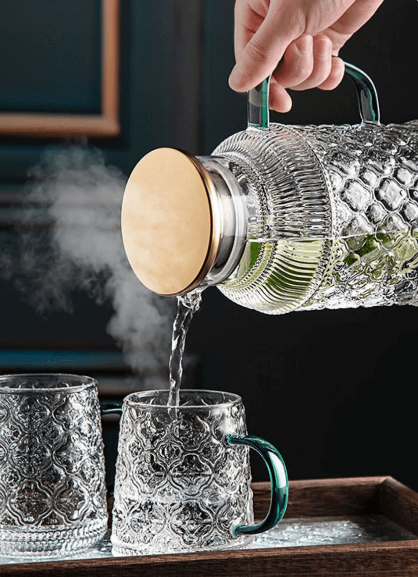 Personalized Glass Water Pitcher With Stainless Steel Filter Lid