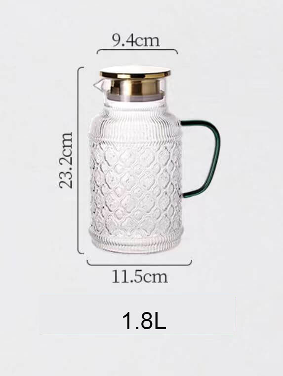 glass pitcher with stainless steel lid