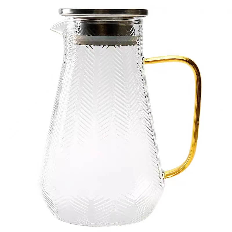 Glass Water Half Gallon Pitcher With Spout And Lid