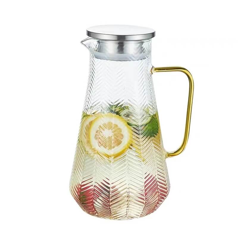 Glass Water Half Gallon Pitcher With Spout And Lid