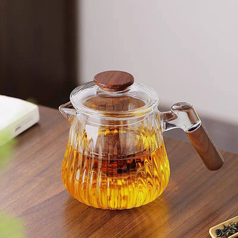 600ml Grey Glass Teapot With Glass Infuser