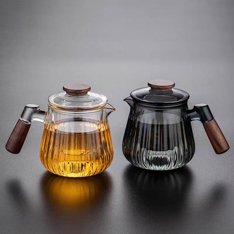 600ml Grey Glass Teapot With Glass Infuser