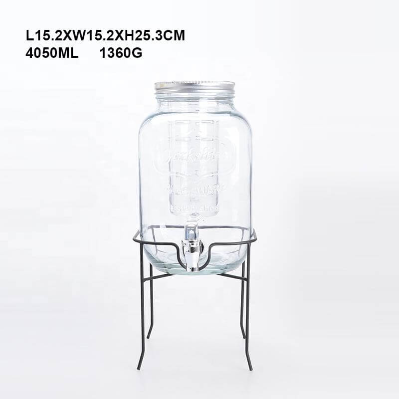 Juice Dispenser with Filter Alcohol Dispenser Clear Glass Big Volume Cover Stocked Beverage Dispenser