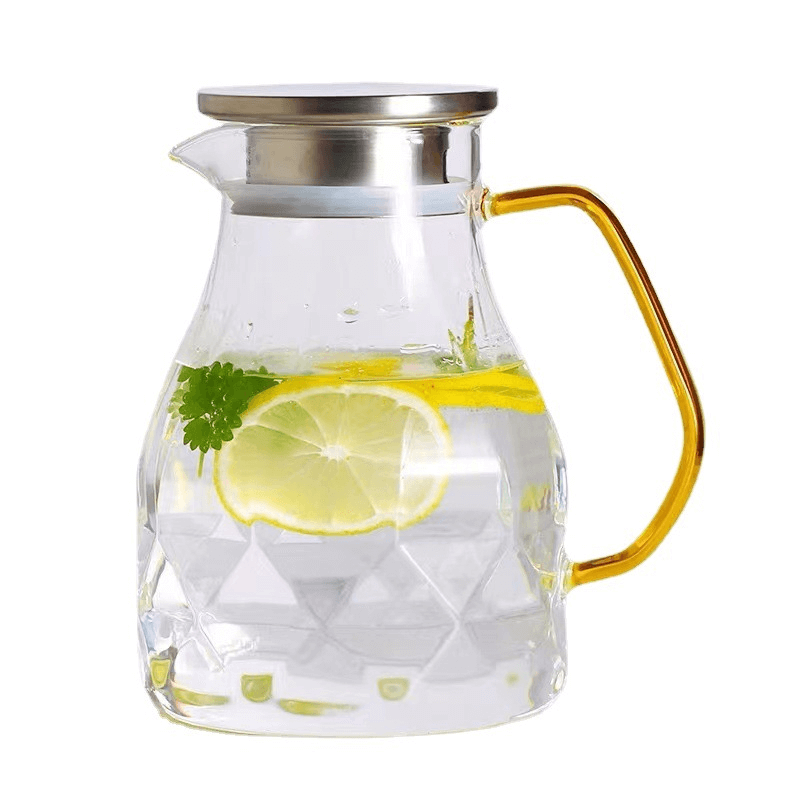 Design Borosilicate Glass Water Pitcher With Stainless Steel Lid