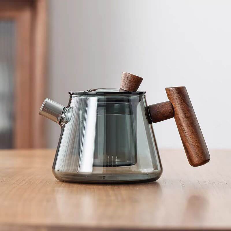 Small Blown Borosilicate Glass Tea Kettle Teapot