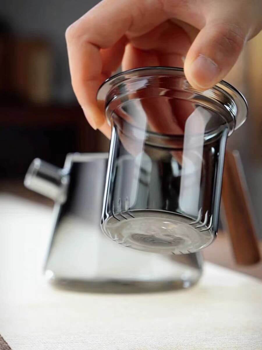 Small Blown Borosilicate Glass Tea Kettle Teapot