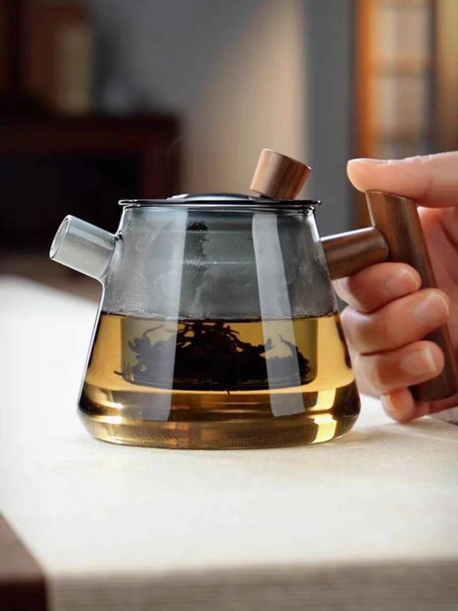 Small Blown Borosilicate Glass Tea Kettle Teapot