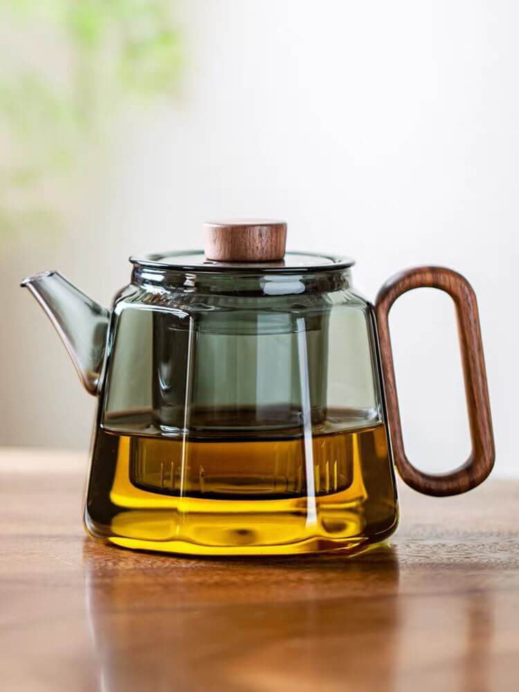 Vintage Grey Glass Teapot For One