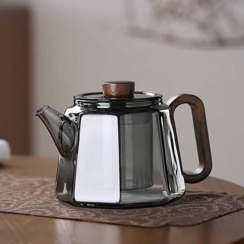 Vintage Grey Glass Teapot For One