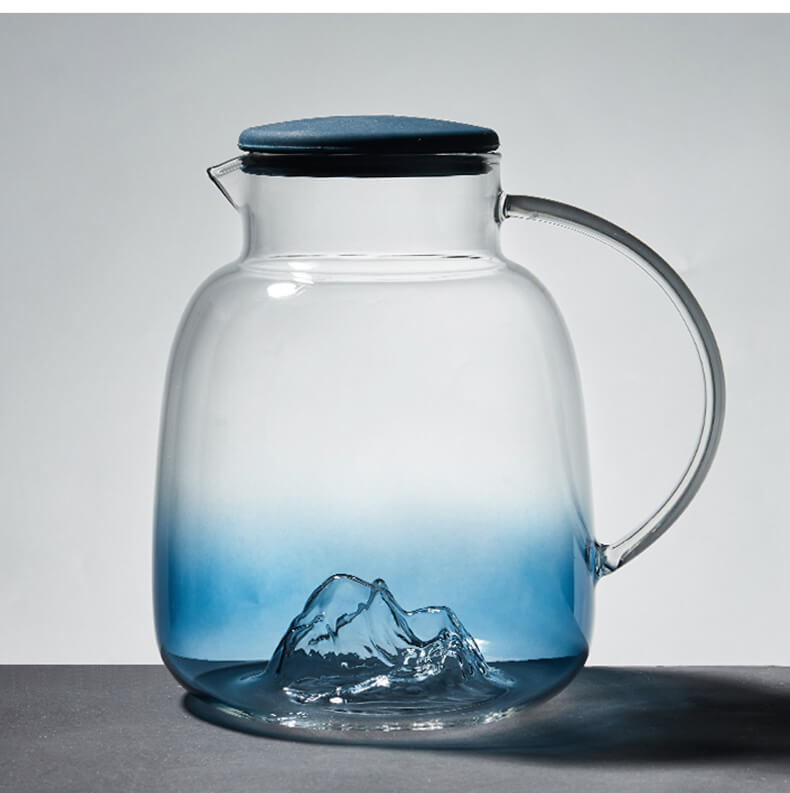 Glass Half Gallon Serving Pitcher Round With Silicone Lid