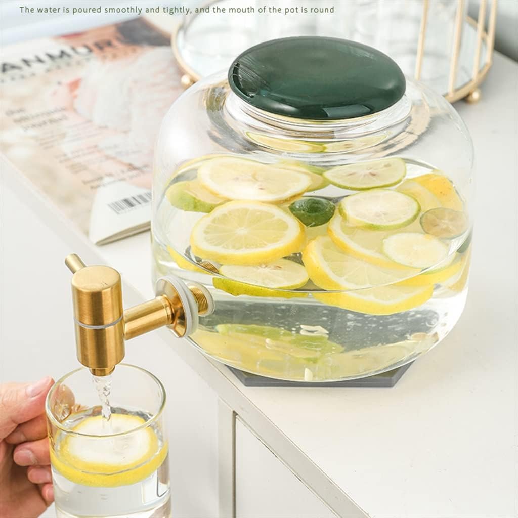 High Borosilicate Glass Jar With Tap Cooling Water Glass Beverage Dispenser