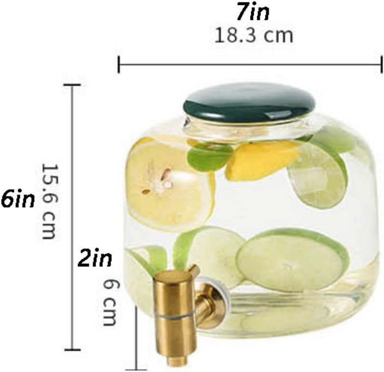 High Borosilicate Glass Jar With Tap Cooling Water Glass Beverage Dispenser