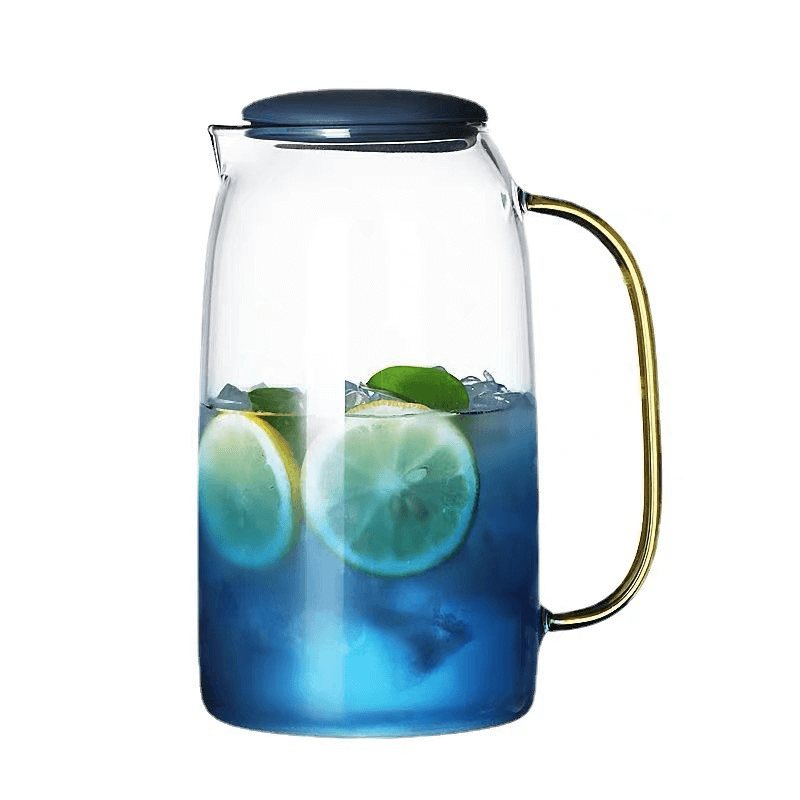 BPA Free Silicone Lid Iced Tea Glass Pitcher Juice Use
