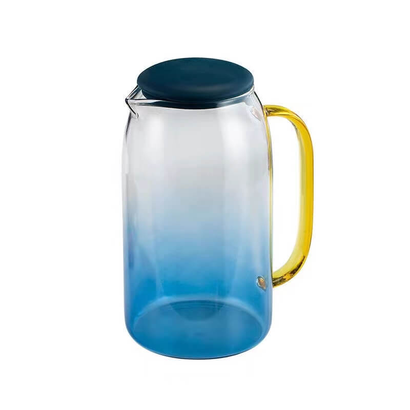 BPA Free Silicone Lid Iced Tea Glass Pitcher Juice Use