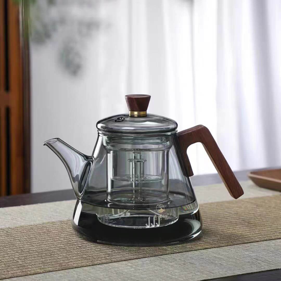 Stovetop Big Glass Teapot Grey Color