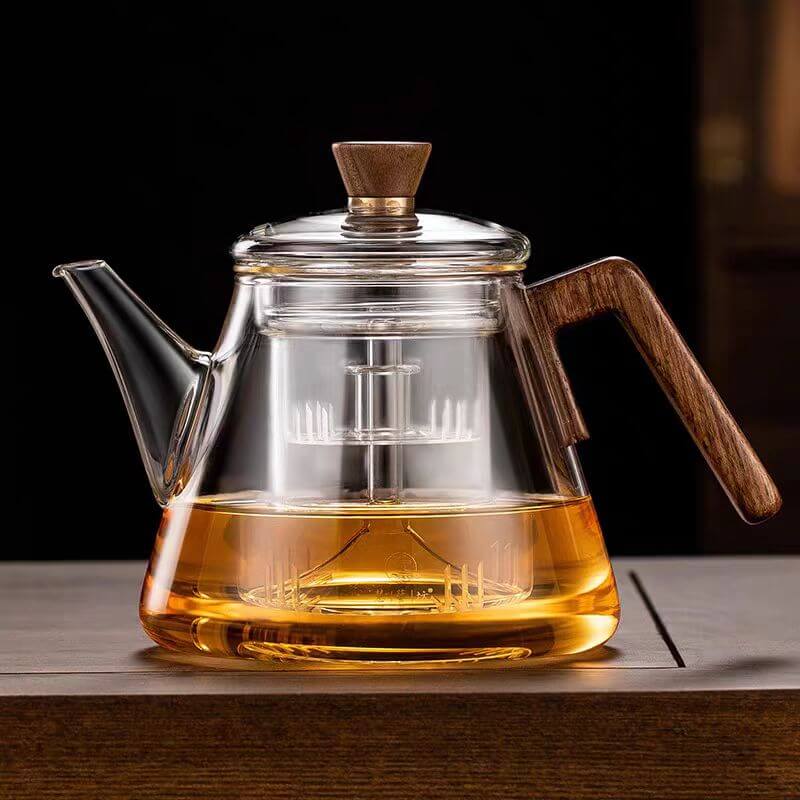 Stovetop Big Glass Teapot Grey Color