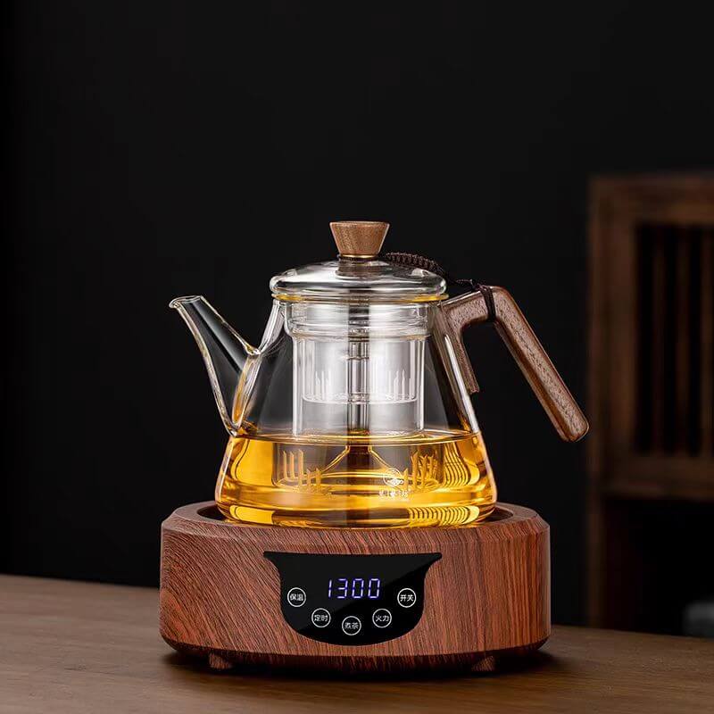 Stovetop Big Glass Teapot Grey Color