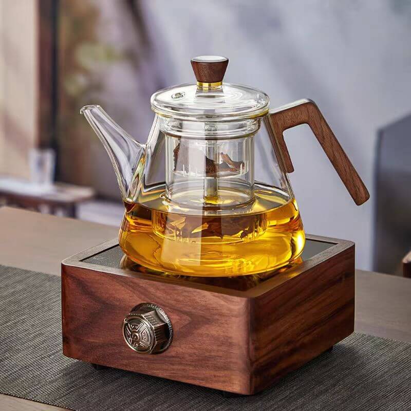 Stovetop Big Glass Teapot Grey Color