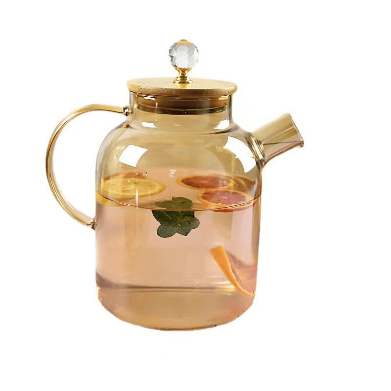 Heat Proof Large Glass Tea Jug With Lid