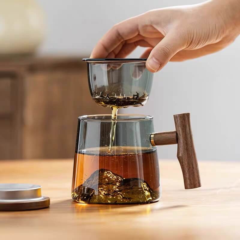 450ml Clear Glass Steeping Teapot For One