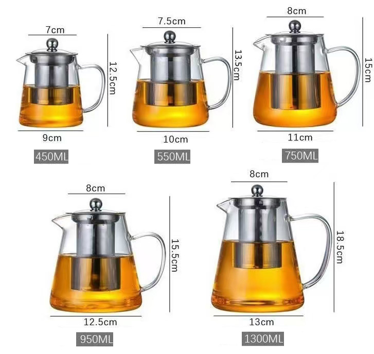 modern glass teapot with infuser
