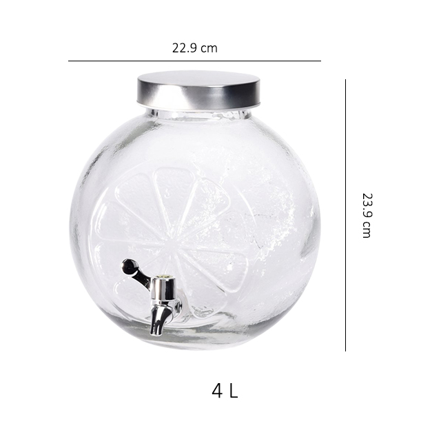 Cold Water Mason Jar Beverage Dispenser Glass Pitcher with Tap Spigot and Steel lid Drink Dispenser Mason Jar