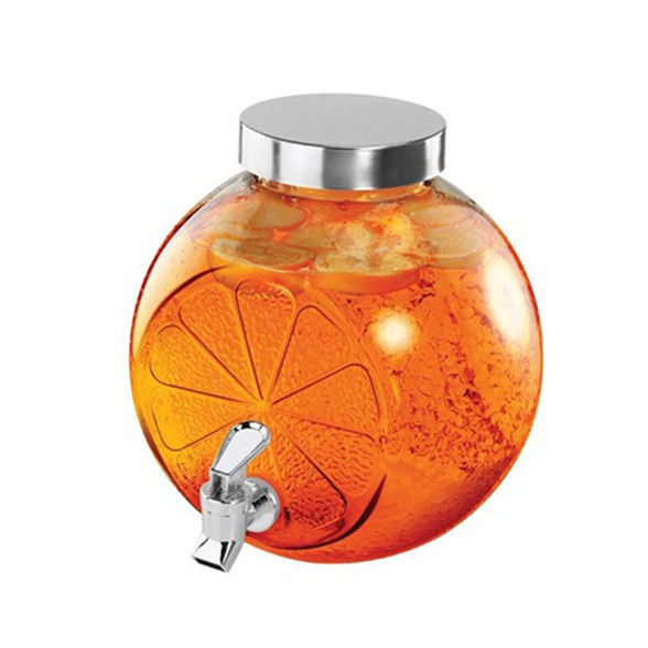 Cold Water Mason Jar Beverage Dispenser Glass Pitcher with Tap Spigot and Steel lid Drink Dispenser Mason Jar