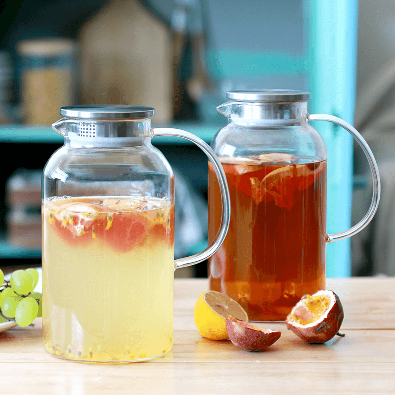 1 Gallon Glass Water Pitcher With Spout And Lid