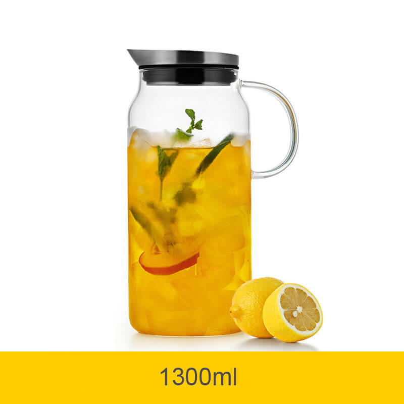 Glass Iced Tea Juice Pitcher With Infuser Spout