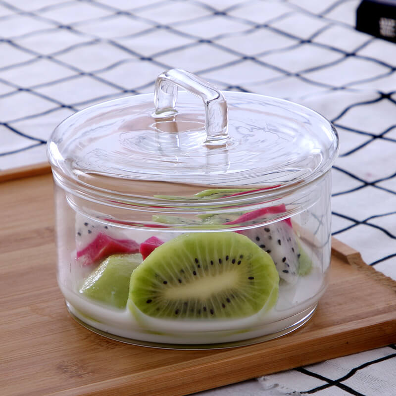 Stackable Bulk Glass Food Storage Jars With Glass Lid