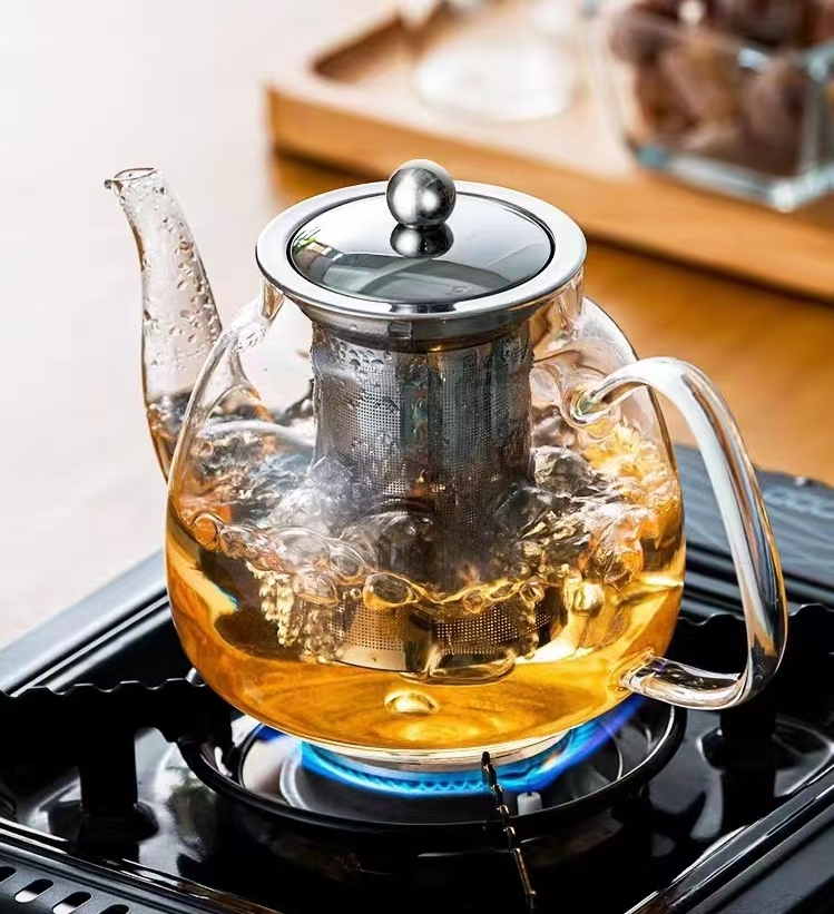 Blossom Borosilicate Glass Teapot With Stainless Steel Filter