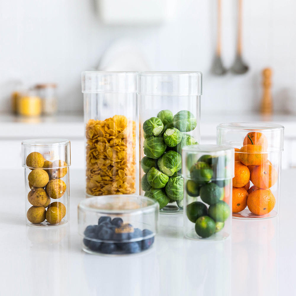 Tall Glass Display Jars With Glass Lid