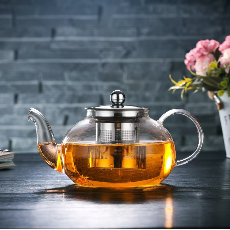 Individual Borosilicate Glass Teapot With Filter Suit