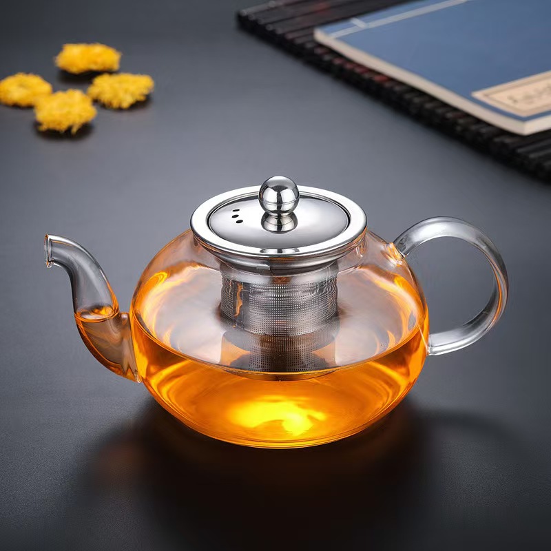 Individual Borosilicate Glass Teapot With Filter Suit