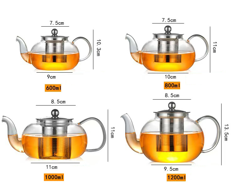 individual glass tea pot