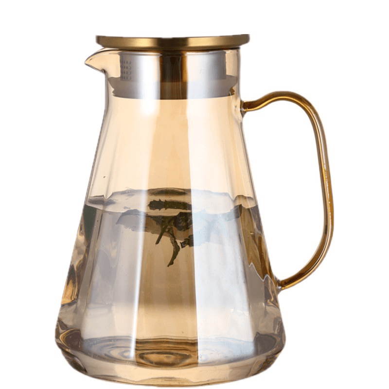 Amber Borosilicate Glass Water Pitcher