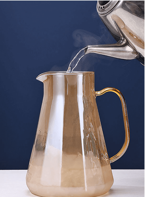 Amber Borosilicate Glass Water Pitcher