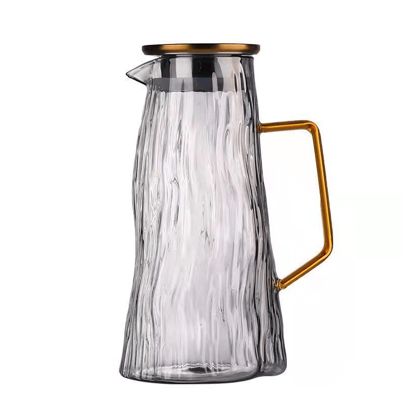 Colored Glass Water Tap Jug Pitcher With Lid