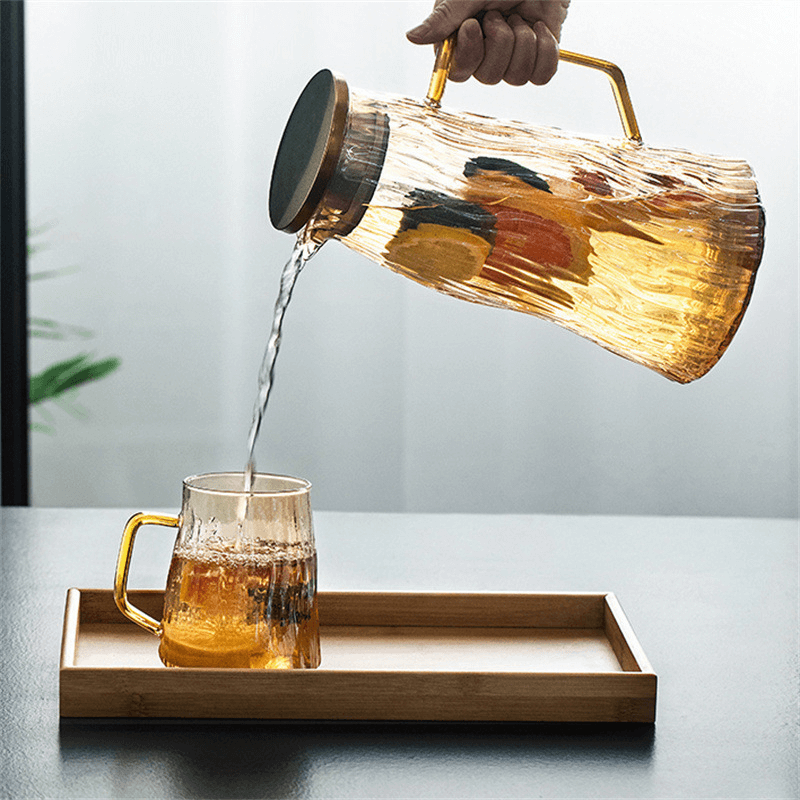glass water jug with lid