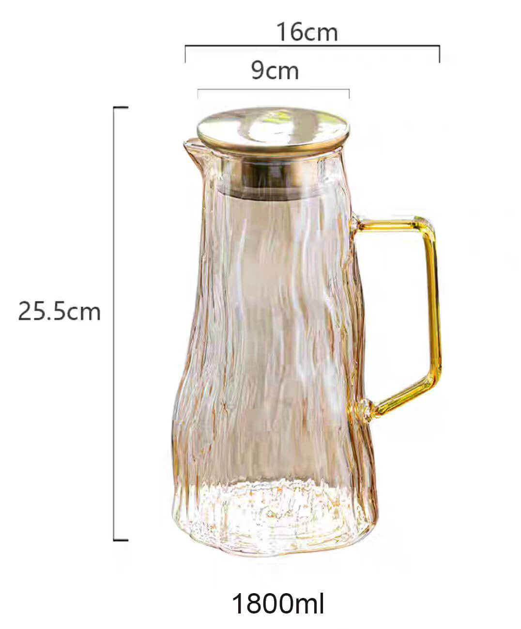 glass water jug with lid