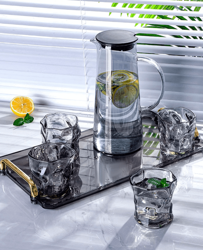 Iced Tea Infuser Fridge Glass Water Jug With Lid