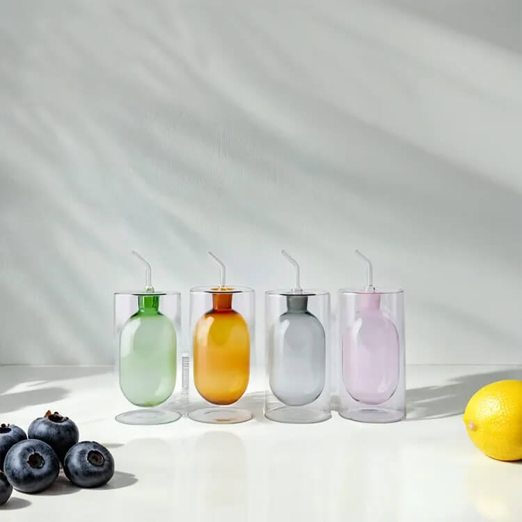 Wholesale Customized Glass Oil Dispenser Bottle for Kitchen Glass Colored Oil and Vinegar Cruet with Spout