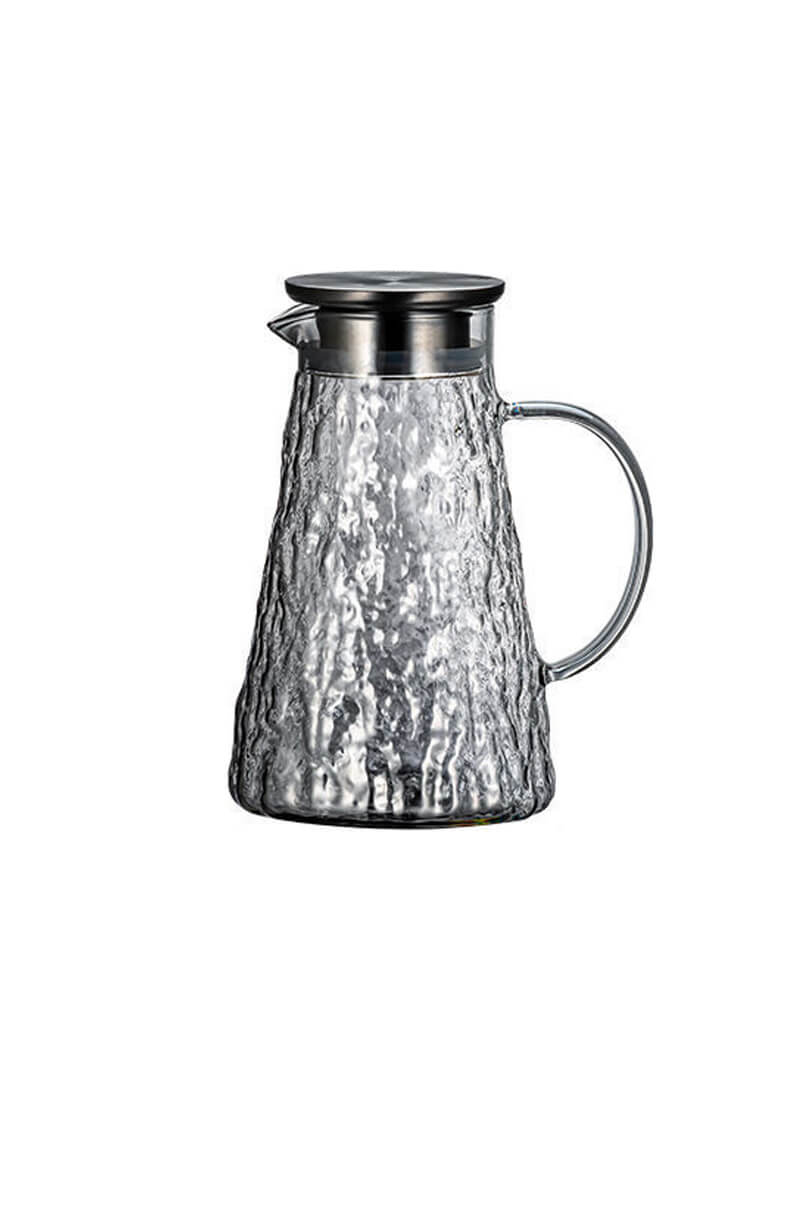 Art Design Large Glass Spout Tea Pitcher With Lid